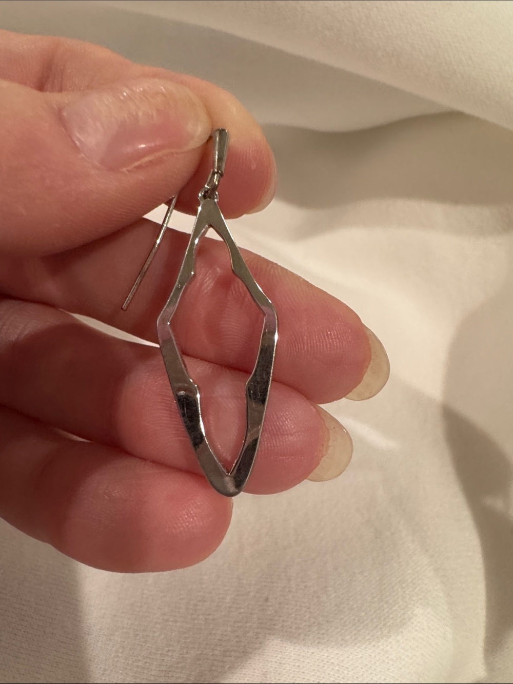 Kendra Scott Silver Geometric Drop Earrings - Women Jewelry - Picture 3 of 3